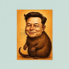 Elon Musk as a Muskrat funny poster 8