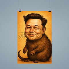 Elon Musk as a Muskrat funny poster 9