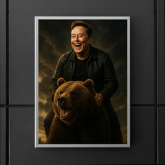 Elon Musk Riding a Grizzly Bear poster 5