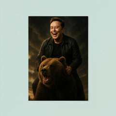 Elon Musk Riding a Grizzly Bear poster 8