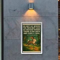 emerson quote go where no path leave trail adventurous rabbi poster 2