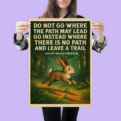 emerson quote go where no path leave trail adventurous rabbi poster 3