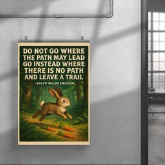 emerson quote go where no path leave trail adventurous rabbi poster 4