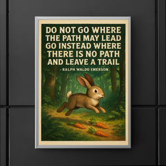 emerson quote go where no path leave trail adventurous rabbi poster 5