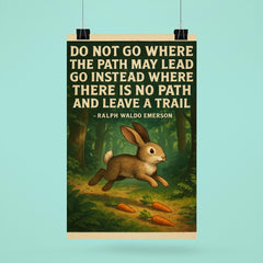 emerson quote go where no path leave trail adventurous rabbi poster 6