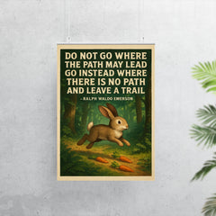emerson quote go where no path leave trail adventurous rabbi poster 7