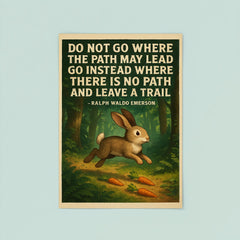 emerson quote go where no path leave trail adventurous rabbi poster 8