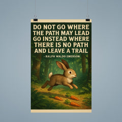 emerson quote go where no path leave trail adventurous rabbi poster 9
