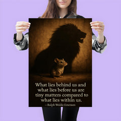 Emerson quote what lies behind before within us inspirational poster 3