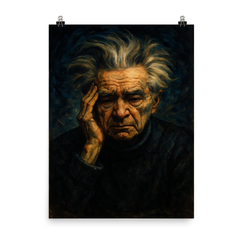 Emil Cioran insomnia portrait poster on a plain backdrop in size 8