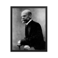 Emile Durkheim framed print on a plain backdrop in size 16"x20".