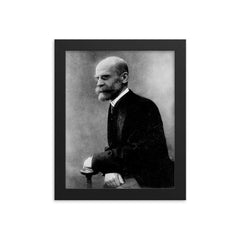 Emile Durkheim framed print on a plain backdrop in size 8"x10".