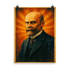 Emile Durkheim poster on a plain backdrop in size 8"x10".