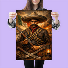 Emiliano Zapata beneath a bandolier crossed chest poster 3