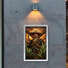 Emiliano Zapata beneath crossed bandoliers and agave poster 2