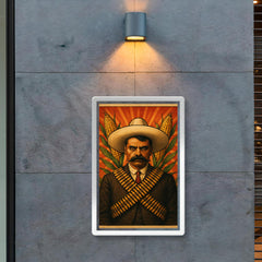 Emiliano Zapata beneath crossed bandoliers and maize poster 2