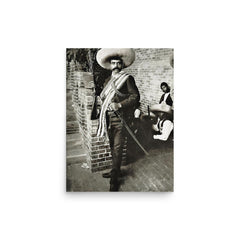 Emiliano Zapata poster on a plain backdrop in size 12"x16".