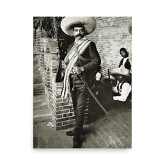 Emiliano Zapata poster on a plain backdrop in size 18"x24".