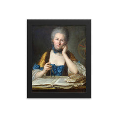 Emilie du Chatelet framed print on a plain backdrop in size 8"x10".