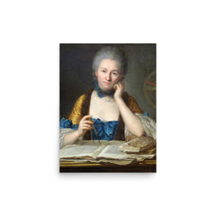 Emilie du Chatelet poster on a plain backdrop in size 12"x16".