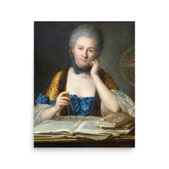 Emilie du Chatelet poster on a plain backdrop in size 16"x20".