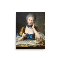Emilie du Chatelet poster on a plain backdrop in size 8"x10".