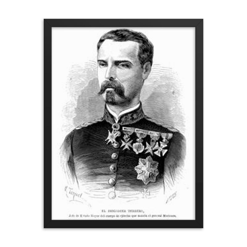 Emilio Terrero y Perinat framed print on a plain backdrop in size 18