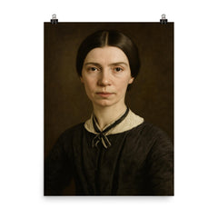 Emily Dickinson portrait poster on a plain backdrop in size 8"x10".