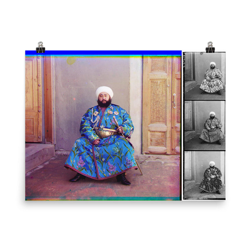 Emir Alim Khan, Tri-Color Composite, 1911 poster on a plain backdrop in size 8