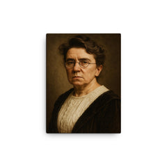 Emma Goldman portrait canvas print on a plain backdrop in size 12"x16".