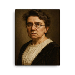 Emma Goldman portrait canvas print on a plain backdrop in size 16"x20".