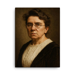 Emma Goldman portrait canvas print on a plain backdrop in size 18"x24".