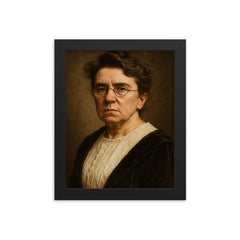 Emma Goldman portrait framed print on a plain backdrop in size 8"x10".