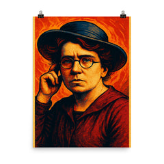 Emma Goldman poster on a plain backdrop in size 8"x10".