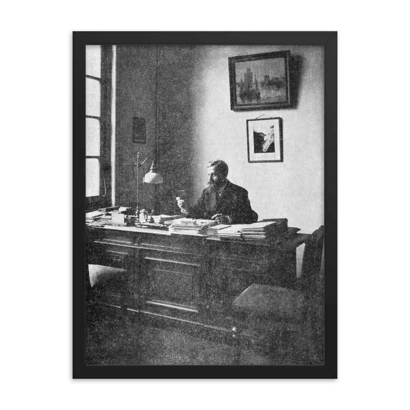 Emmanuel de Martonne framed print on a plain backdrop in size 18