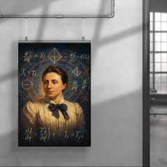 Emmy Noether amidst symmetry equations poster 4