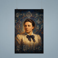 Emmy Noether amidst symmetry equations poster 9