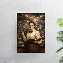 Emmy Noether at blackboard of symmetries poster 7