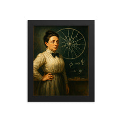 Emmy Noether before shattered symmetry blackboard framed print on a plain backdrop in size 8"x10".