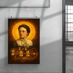 Emmy Noether theorem diagram haloed like a saint poster 4