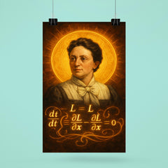 Emmy Noether theorem diagram haloed like a saint poster 6