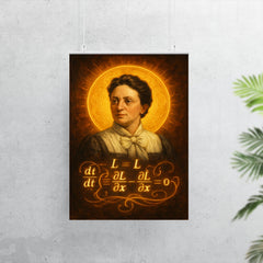 Emmy Noether theorem diagram haloed like a saint poster 7