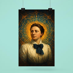 Emmy Noether with symmetries radiating like halos poster 6
