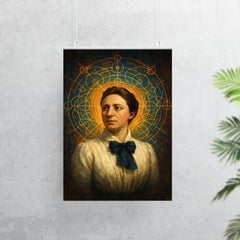 Emmy Noether with symmetries radiating like halos poster 7