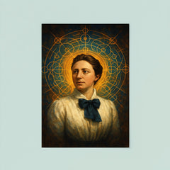 Emmy Noether with symmetries radiating like halos poster 8