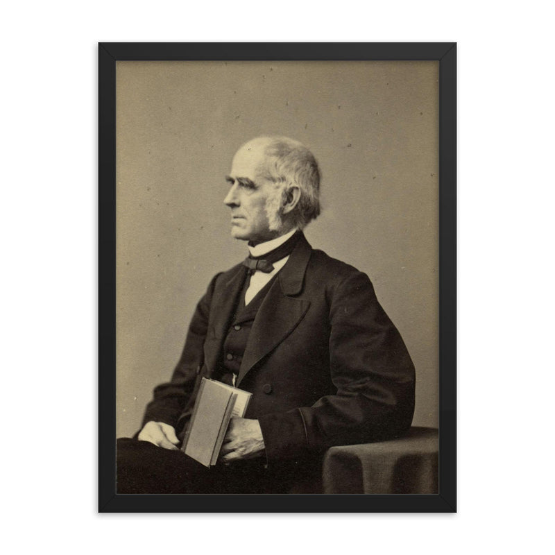 Emory Washburn framed print on a plain backdrop in size 18