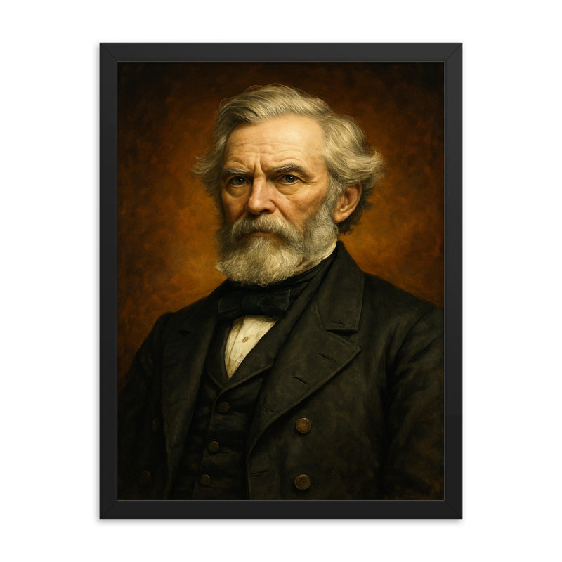 Emory Washburn framed print on a plain backdrop in size 18