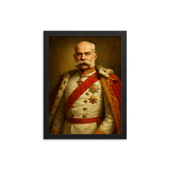 Emperor Franz Joseph I framed print on a plain backdrop in size 12"x16".