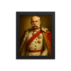 Emperor Franz Joseph I framed print on a plain backdrop in size 8"x10".
