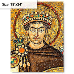 Emperor Justinian I metal print on a plain backdrop in size 18"x24".